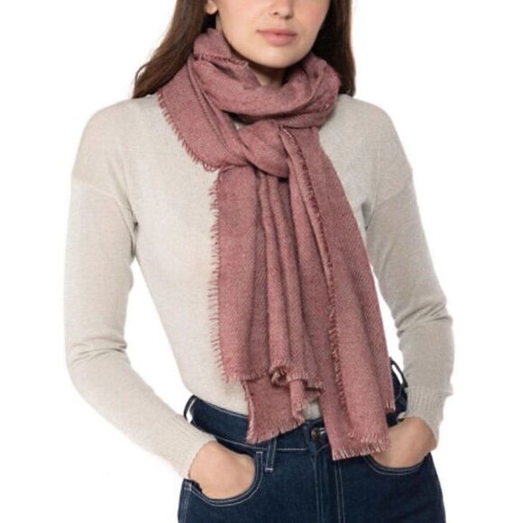 INC International Concepts Women's Two-Tone Shine Wrap Scarf Wine Red New - Picture 1 of 4